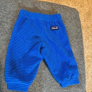 Patagonia Baby Synchilla Fleece Pants Blue Striped 3M Infant Pull On